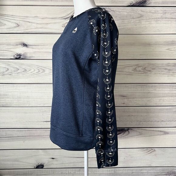 Burton Navy Blue Patterned Quartz Crewneck Fleece Sweatshirt - Picture 8 of 12